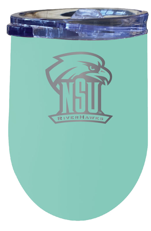 Northeastern State University Riverhawks NCAA Laser-Etched Wine Tumbler - 12oz Stainless Steel Insulated Cup