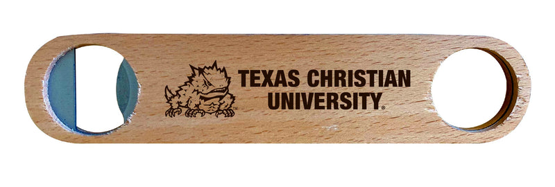 Texas Christian University NCAA Elegant Laser-Etched Wooden Bottle Opener - Collegiate Bar Accessory