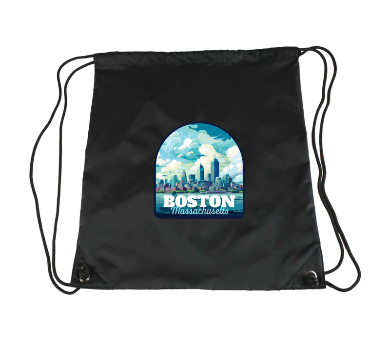Boston Massachusetts A Souvenir Cinch Bag with Drawstring Backpack