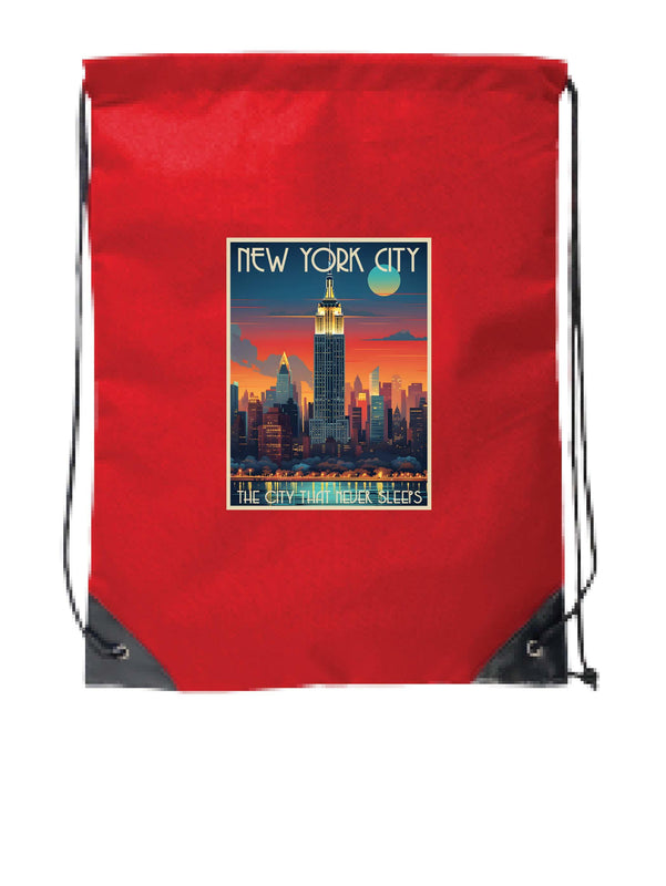 New York City B Souvenir Cinch Bag with Drawstring Backpack