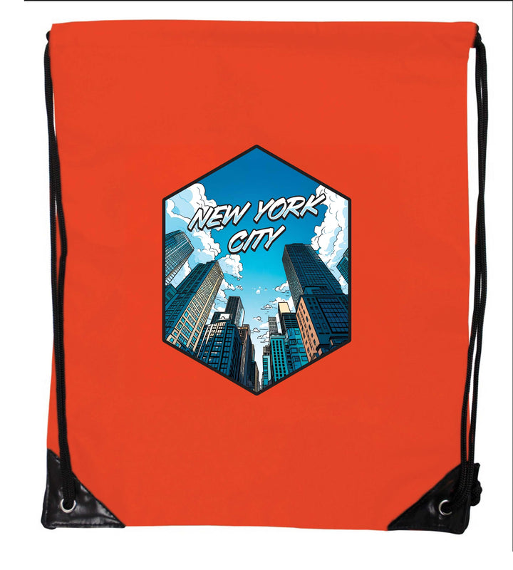 New York City E Souvenir Cinch Bag with Drawstring Backpack