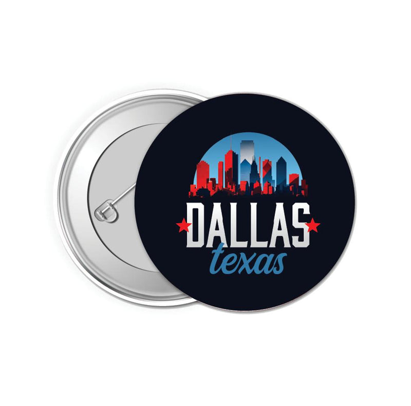 Dallas Texas Design B Souvenir Small 1-Inch Button Pin 4 Pack