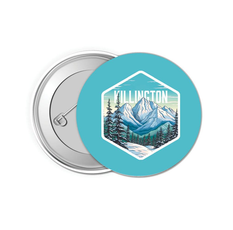 Killington Vermont Design C Souvenir Small 1-Inch Button Pin 4 Pack