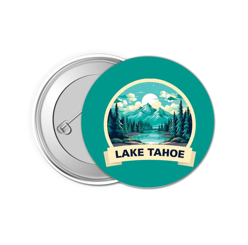 Lake Tahoe California Design A Souvenir Small 1-Inch Button Pin 4 Pack