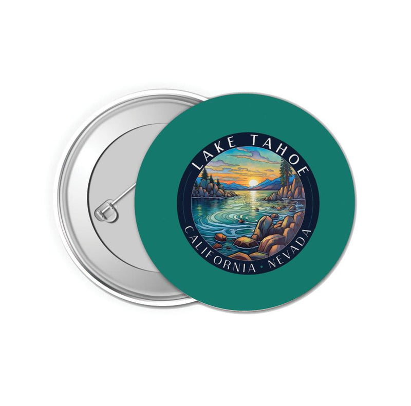 Lake Tahoe California Design C Souvenir Small 1-Inch Button Pin 4 Pack