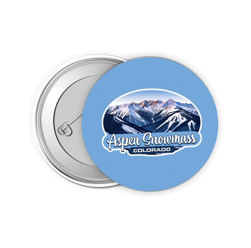 Aspen Snowmass Colorado Design A Souvenir Small 2-Inch Button Pin 4 Pack