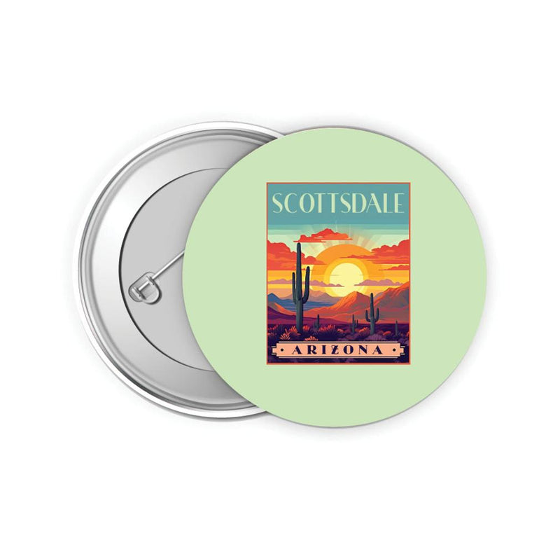 Scottsdale Arizona Design C Souvenir Small 2-Inch Button Pin 4 Pack