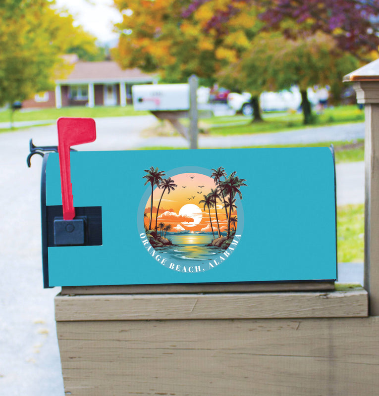 Orange Beach Alabama Design B Souvenir Magnetic Mailbox Cover