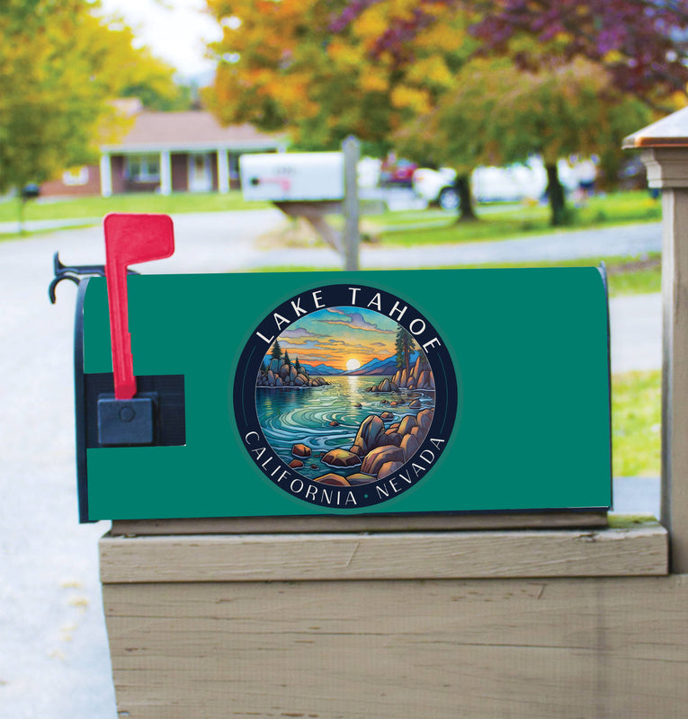 Lake Tahoe California Design C Souvenir Magnetic Mailbox Cover