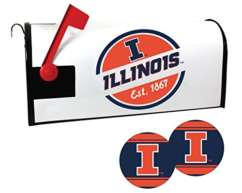 Illinois Fighting Illini NCAA Officially Licensed Mailbox Cover & Sticker Set