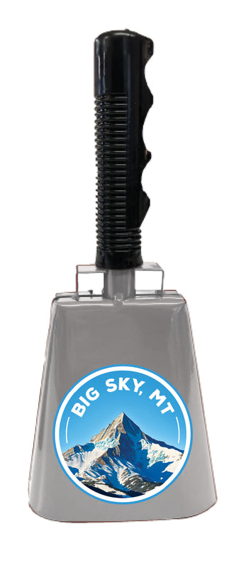 Big Sky Montana Snowy Mountain Design Souvenir Destination Cowbell