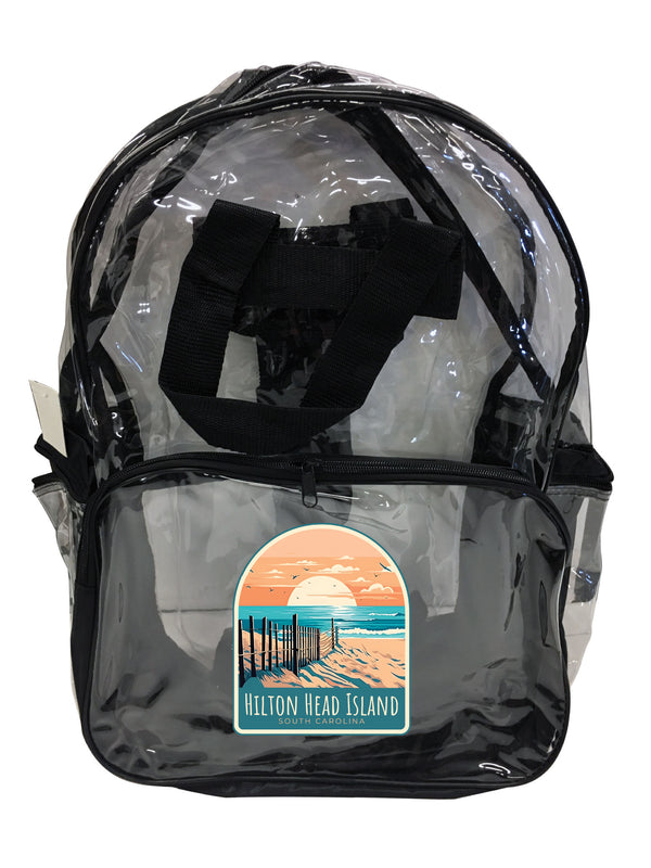 Hilton Head Island Design C Souvenir Clear View Backpack
