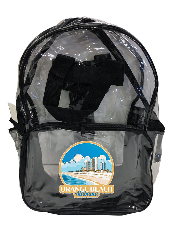 Orange Beach Alabama Design A Souvenir Clear View Backpack