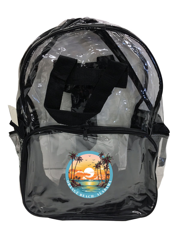 Orange Beach Alabama Design B Souvenir Clear View Backpack