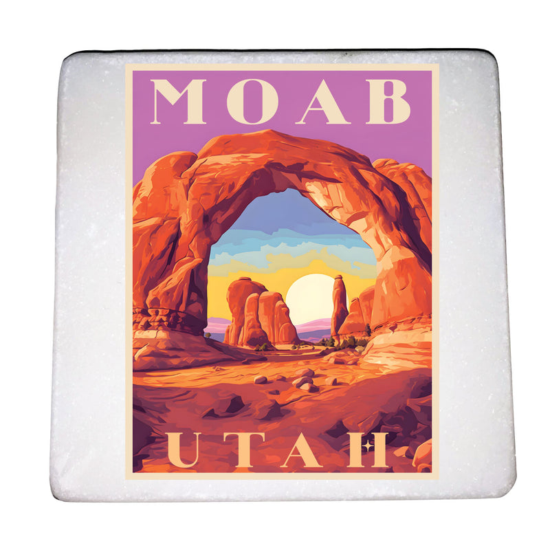 Moab Utah Design A Souvenir 4x4-Inch Coaster Marble 4 Pack