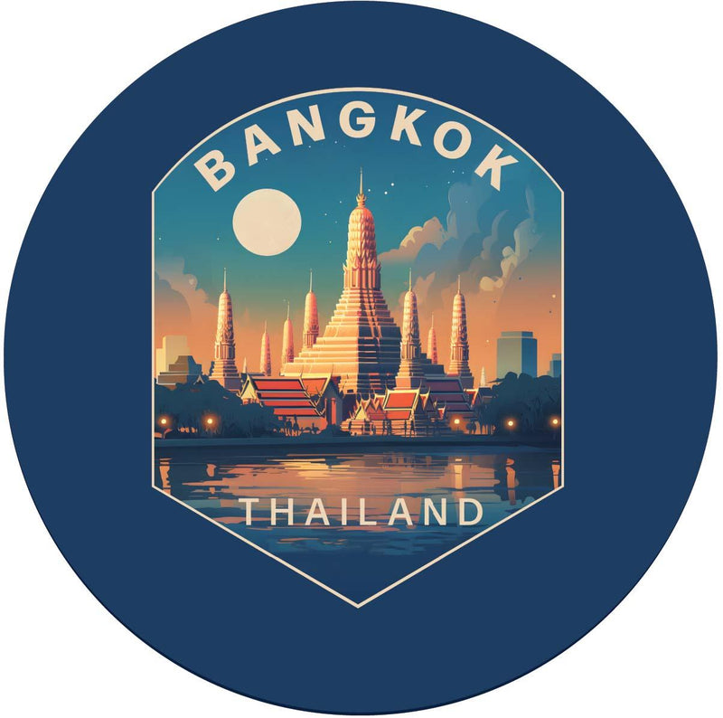 Bangkok Thailand B Souvenir Memories Round Durable Vinyl Decal Sticker