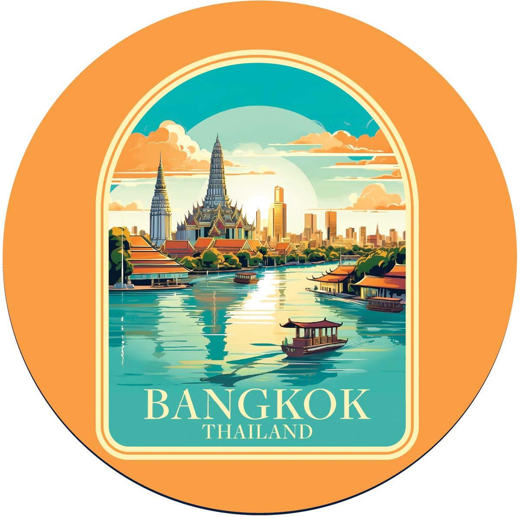 Bangkok Thailand A Souvenir Memories Round Durable Vinyl Decal Sticker