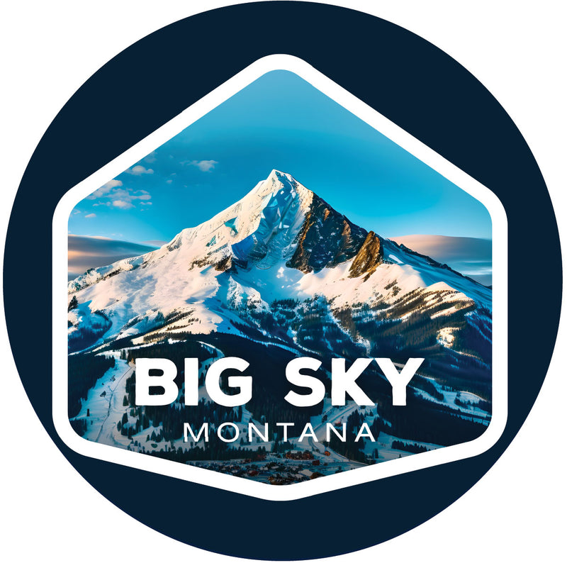 Big Sky Montana Mountain Souvenir Memories Round Durable Vinyl Decal Sticker