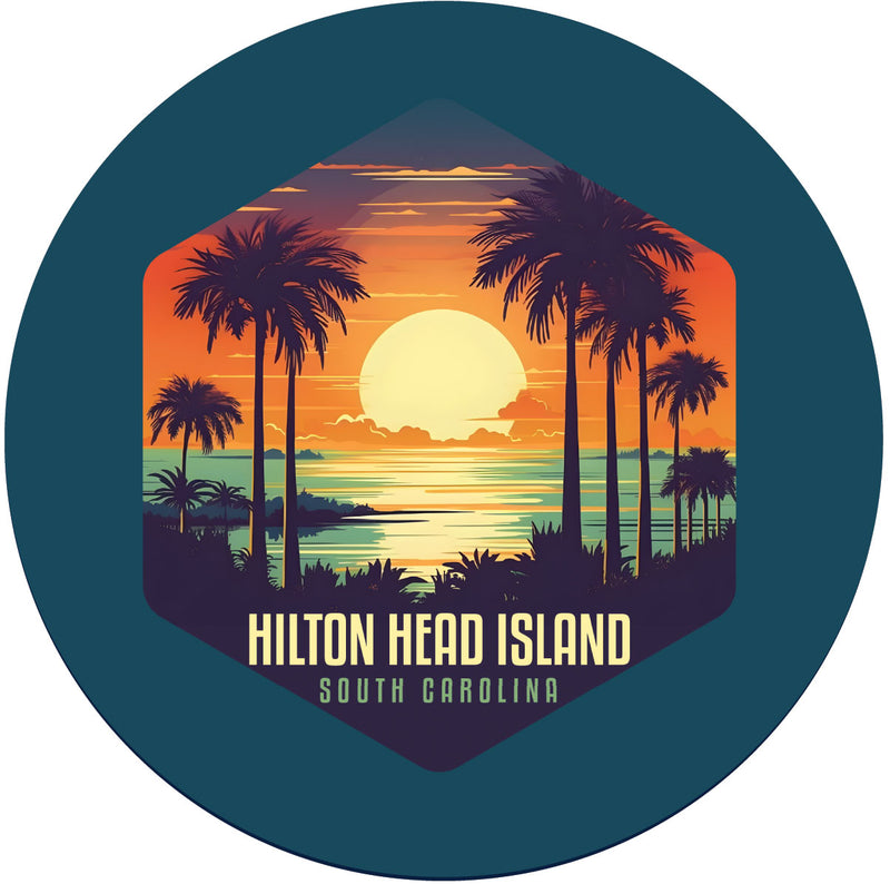 Hilton Head Island Design B Souvenir Coaster Paper 4 Pack