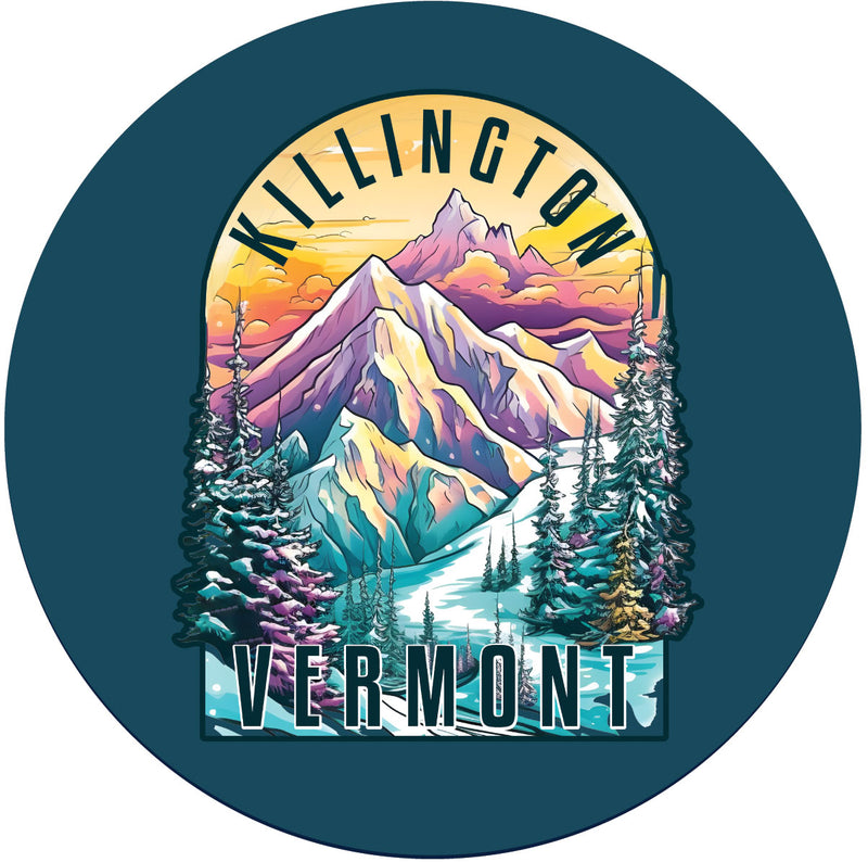 Killington Vermont Design B Souvenir Coaster Paper  4 Pack