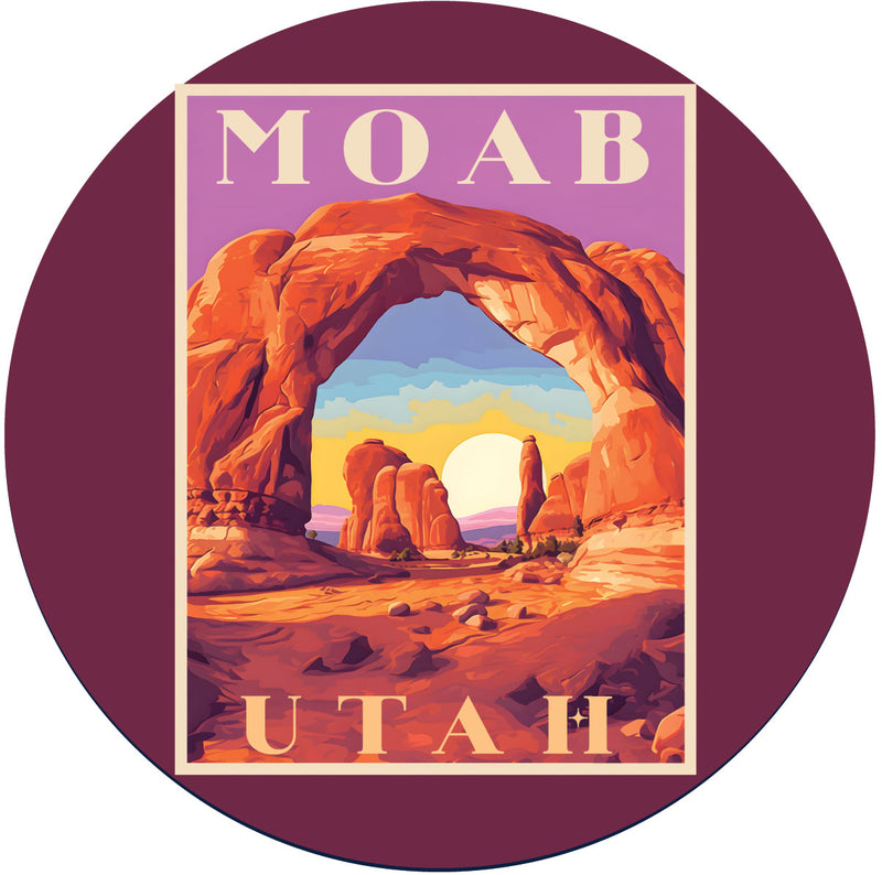 Moab Utah A Souvenir Memories Round Durable Vinyl Decal Sticker