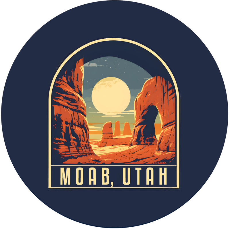 Moab Utah B Souvenir Memories Round Durable Vinyl Decal Sticker