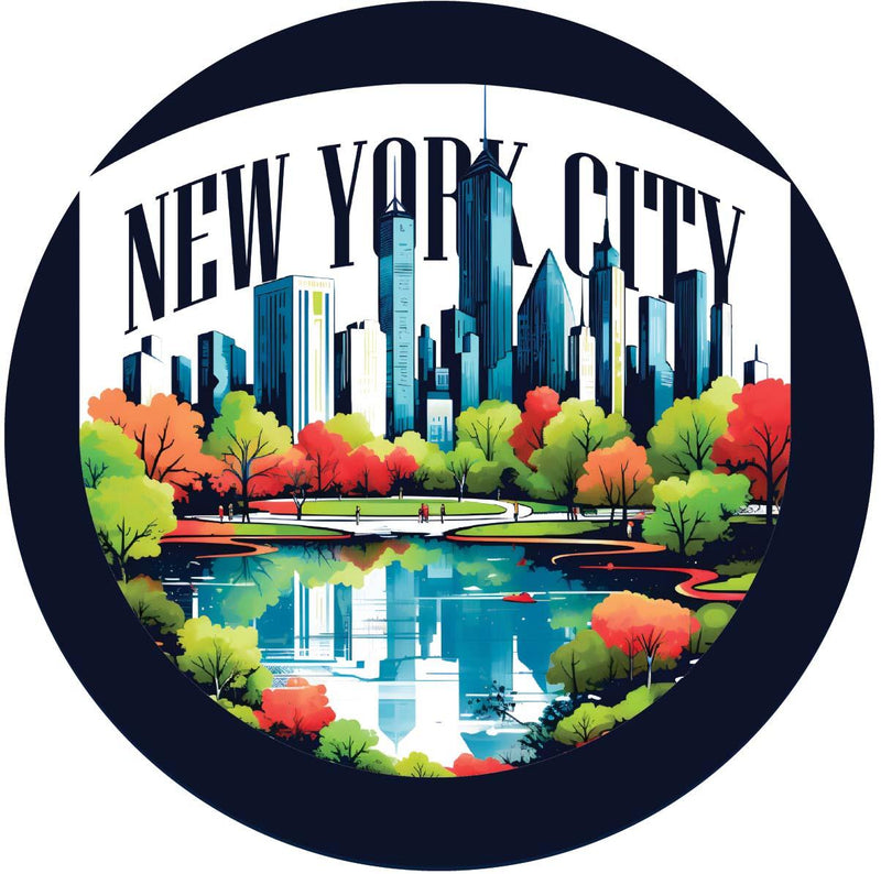 New York City D Souvenir Memories Round Durable Vinyl Decal Sticker