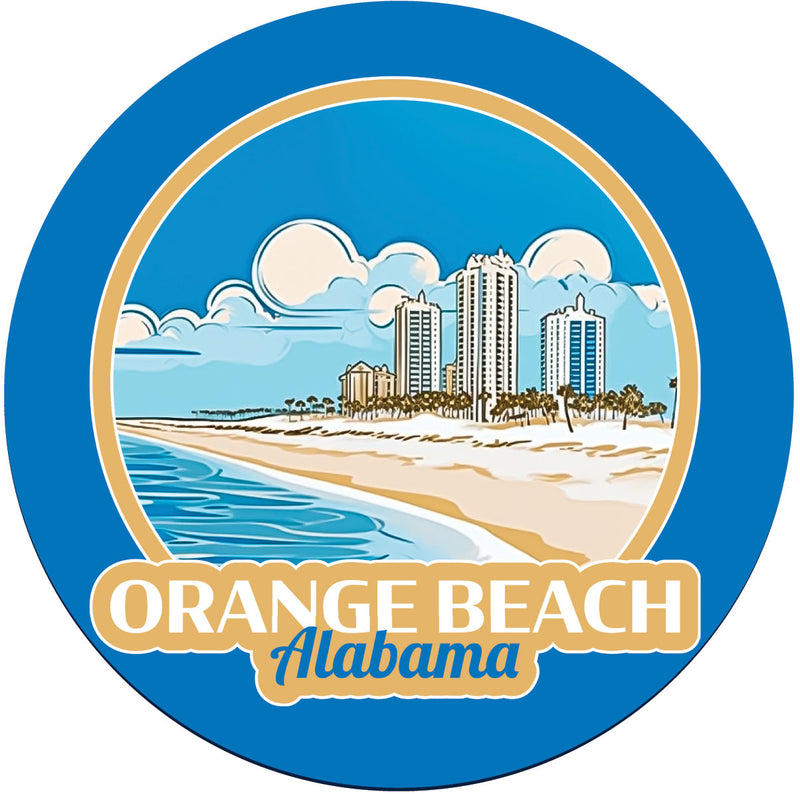 Orange Beach Alabama A Souvenir Memories Round Durable Vinyl Decal Sticker