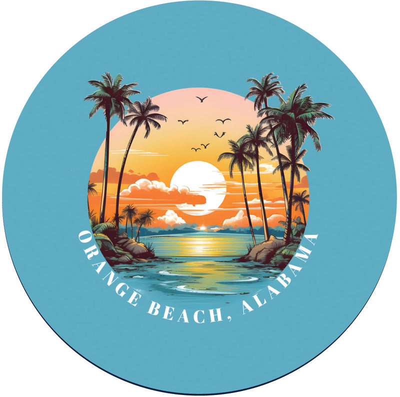 Orange Beach Alabama B Souvenir Memories Round Durable Vinyl Decal Sticker