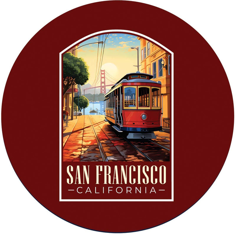 San Francisco California C Souvenir Memories Round Durable Vinyl Decal Sticker