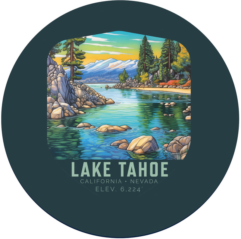 Lake Tahoe California Design B Souvenir Coaster Paper 4 Pack