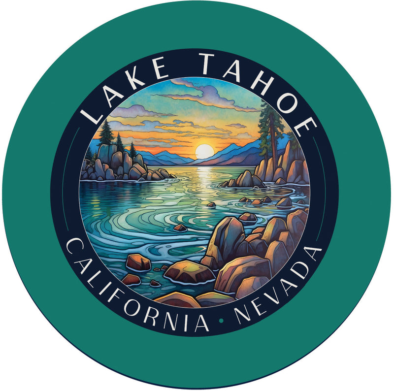 Lake Tahoe California Design C Souvenir Coaster Paper 4 Pack