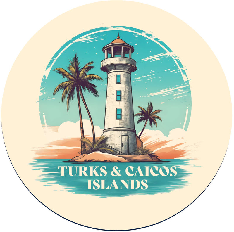 Turks And Caicos A Souvenir Memories Round Durable Vinyl Decal Sticker