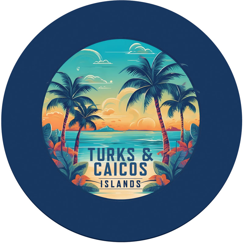 Turks And Caicos D Souvenir Memories Round Durable Vinyl Decal Sticker