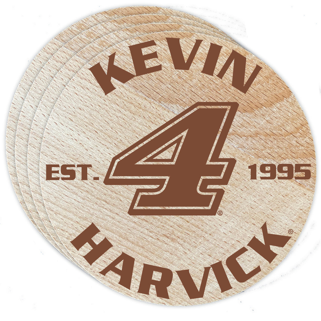 Nascar #4 Kevin Harvick Wood Coaster Engraved 4-Pack