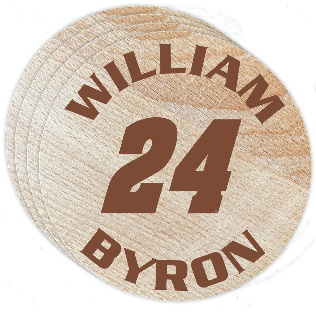 Nascar #24 William Byron Wood Coaster Engraved 4-Pack