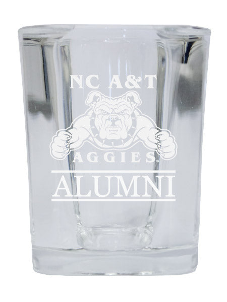 NCAA North Carolina A&T State Aggies Alumni 2oz Laser Etched Square Shot Glass