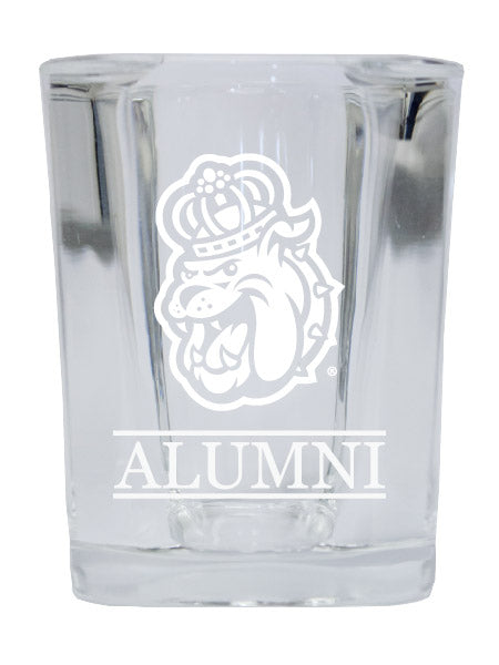 NCAA James Madison Dukes Alumni 2oz Laser Etched Square Shot Glass