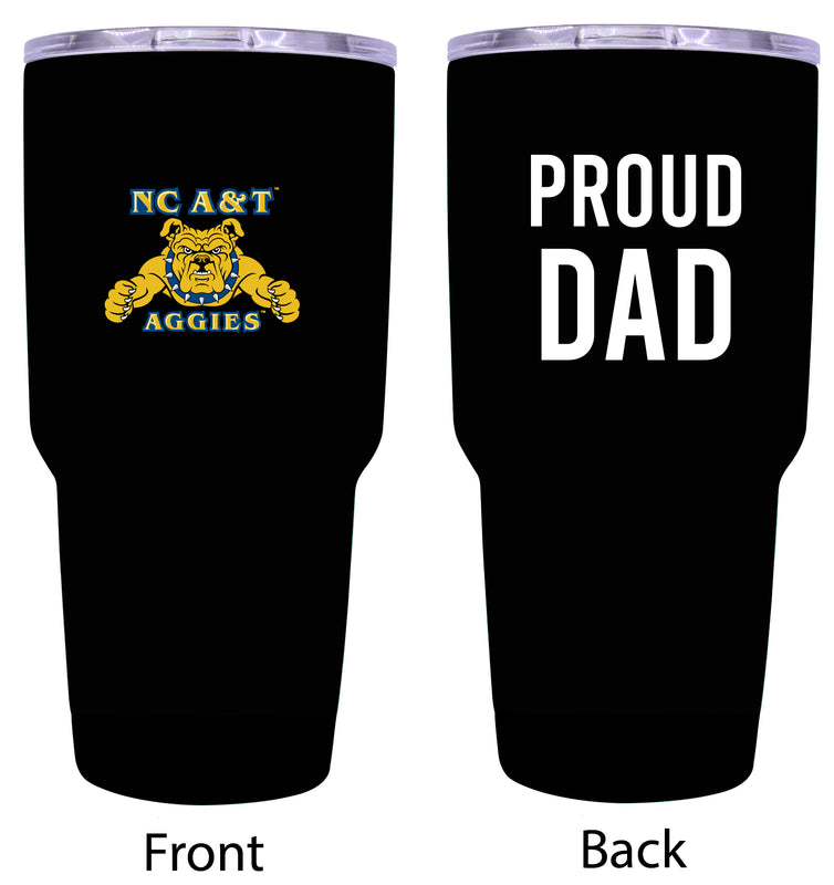 North Carolina A&T State Aggies Proud Dad 24 oz Insulated Stainless Steel Tumbler Black