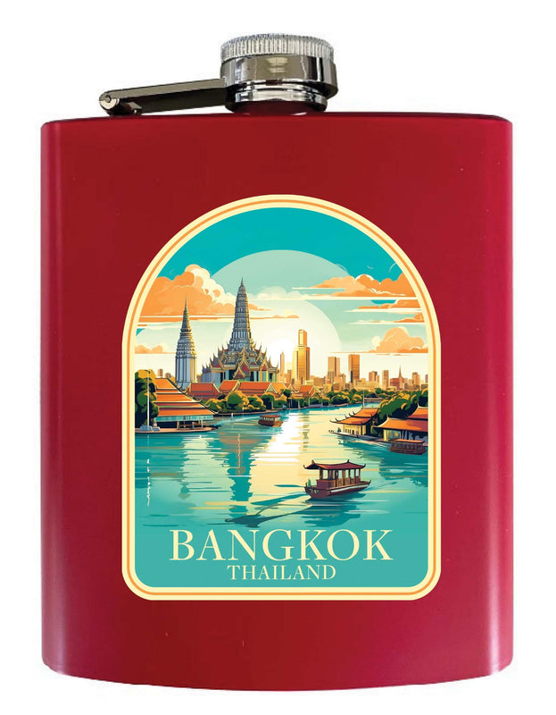 Bangkok Thailand A Souvenir 7 oz Steel Flask Matte Finish