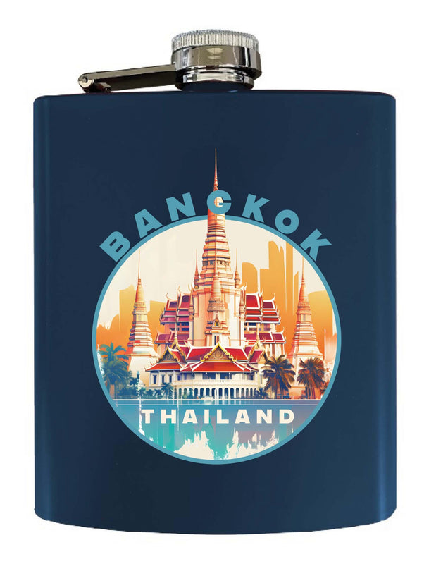 Bangkok Thailand C Souvenir 7 oz Steel Flask Matte Finish