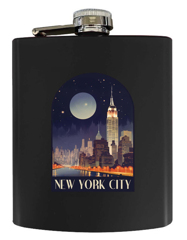 New York City C Souvenir 7 oz Steel Flask Matte Finish