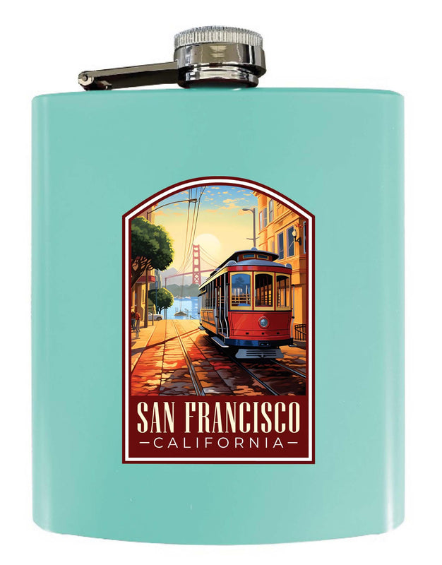 San Francisco California C Souvenir 7 oz Steel Flask Matte Finish