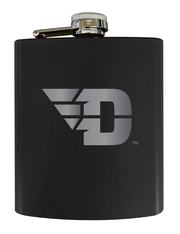 Dayton Flyers Stainless Steel Etched Flask 7 oz - Officially Licensed, Choose Your Color, Matte Finish