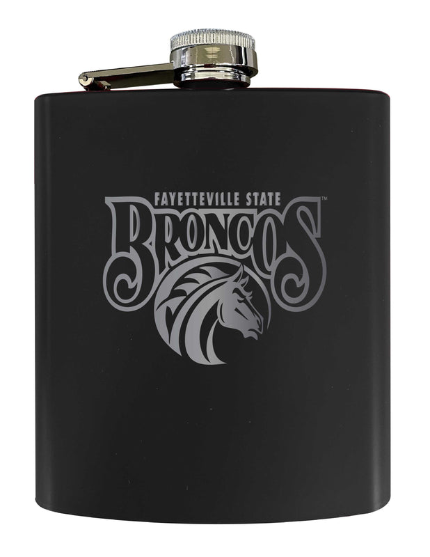 Fayetteville State University Stainless Steel Etched Flask 7 oz - Officially Licensed, Choose Your Color, Matte Finish