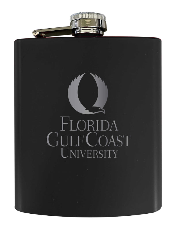 Florida Gulf Coast Eagles Stainless Steel Etched Flask 7 oz - Officially Licensed, Choose Your Color, Matte Finish