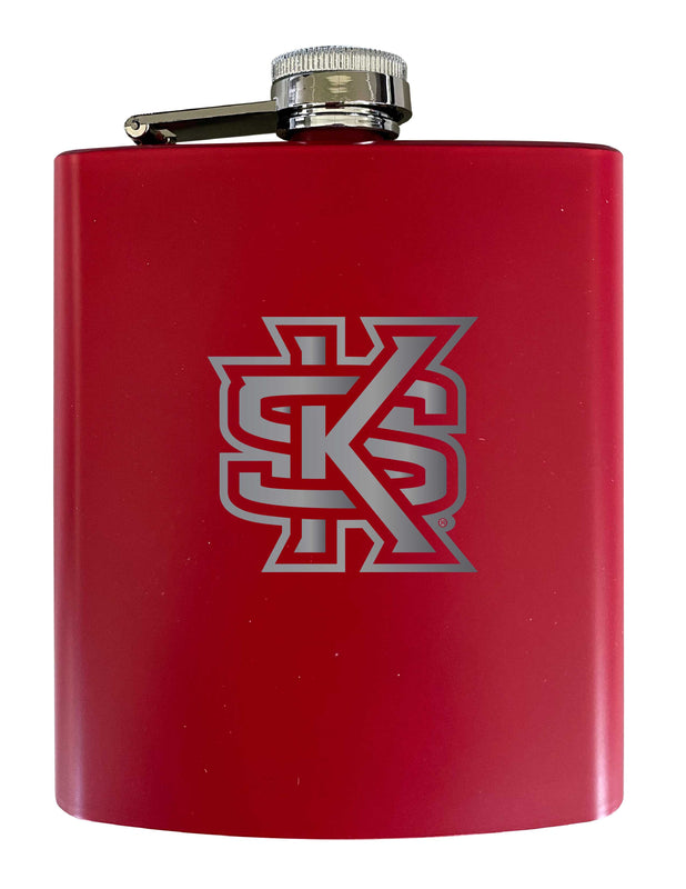 Kennesaw State University Stainless Steel Etched Flask 7 oz - Officially Licensed, Choose Your Color, Matte Finish