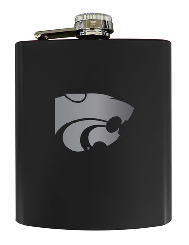 Kansas State Wildcats Stainless Steel Etched Flask 7 oz - Officially Licensed, Choose Your Color, Matte Finish