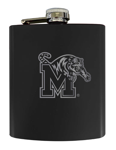 Memphis Tigers Stainless Steel Etched Flask 7 oz - Officially Licensed, Choose Your Color, Matte Finish