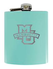 Load image into Gallery viewer, Marquette Golden Eagles Stainless Steel Etched Flask 7 oz - Officially Licensed, Choose Your Color, Matte Finish
